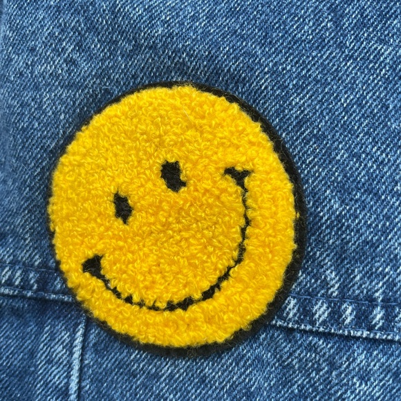 miki miette denim jacket with smiley, rainbow & evil eye patches in EUC. Size 3 - Picture 8 of 8
